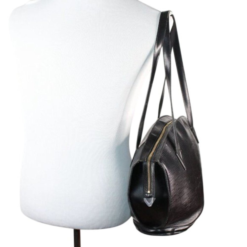 Authentic Louis Vuitton Black Epi Leather St Jacques PM Handbag Purse Shoulder - Picture 3 of 12